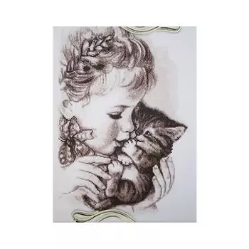 1210 Набор для вышивания Alisena 'Любимый котенок', 23*34 см