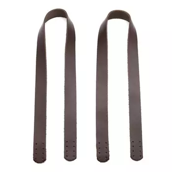 1212 Ручки для сумки 55*2см,уп. 2шт ,100% кожа (82 темно-коричневый)
