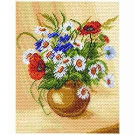 1219-1 Канва с рисунком Матренин посад 'Букет полевых цветов'24*30см (28*37см)