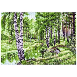 1228 Канва с рисунком 'Матренин посад' 'Летний пейзаж', 37*49 см