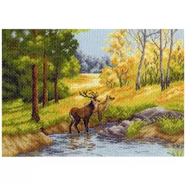 1233 Канва с рисунком 'Матренин посад' 'Осенний день', 37*49 см