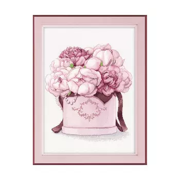 1233 Набор для вышивания ОВЕН 'Нежные пионы' 25*29см