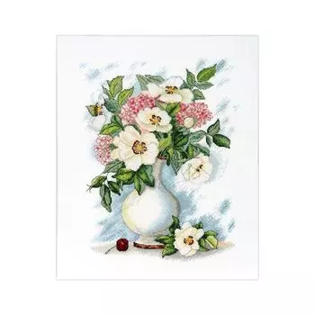 1234 Набор для вышивания Alisena 'Вишенка в натюрморте', по картинам В.Валевской, 22*27 см