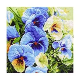 1247 Канва с рисунком 'Матренин посад' 'Голубые россыпи', 41*41 см