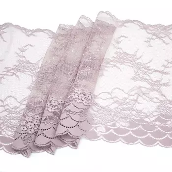 1252 Кружево эластичное 24см*10м, пыльная роза