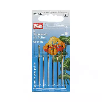 125547 Иглы вышивальные острые №16 1,60*55мм Prym