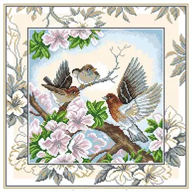 1256 Канва с рисунком Матренин посад 'Трели' 41*41см