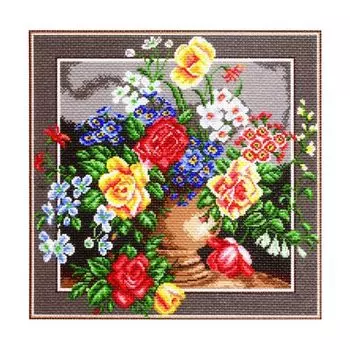1271 Канва с рисунком 'Матренин посад' 'Цветное изобилие', 41*41 см