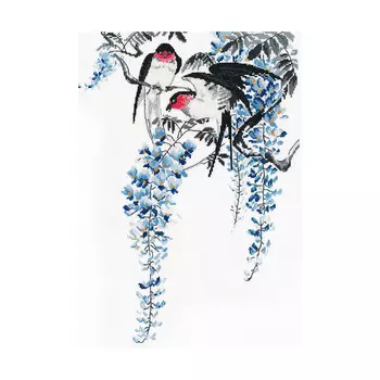 1283 Набор для вышивания ОВЕН 'На ветвях глицинии'27*36см