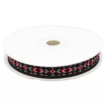 12898 Тесьма жаккардовая 12мм*10м (V2 розов/серый)