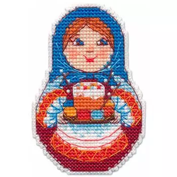 1290 Магнит на пластиковой канве ОВЕН 'К Светлому празднику'6*9,1см