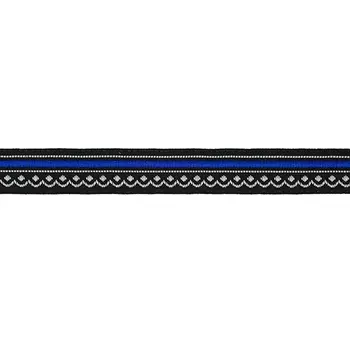 12983 Тесьма жаккардовая 12мм*10м черн/голубой