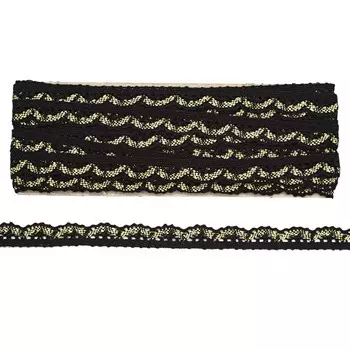 13011 Кружево вязаное, 1,5 см*9 м (черный)