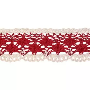 13019 Кружево вязаное, 4 см*9 м (красный)