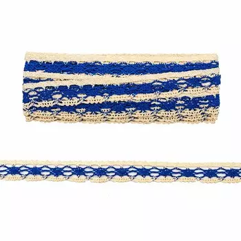 13022 Кружево вязаное, 2,54 см*9 м (голубой)