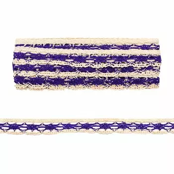 13022 Кружево вязаное, 2,54 см*9 м (сиреневый)