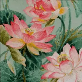 1309 Набор для вышивания Riolis 'Лотосы', 34*34 см