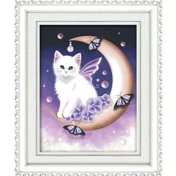 1336 Мозаика Cristal 'Белый кот', 40*50 см