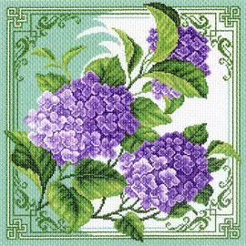 1348 Канва с рисунком 'Матренин посад' 'Гортензия', 41*41 см