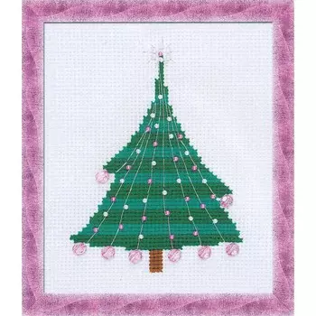 1352 Набор для вышивания Riolis 'Ёлочка с хрустальными шариками', 15*18 см