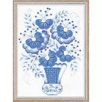 1366 Набор для вышивания Riolis 'Голубой букет', 18*24 см