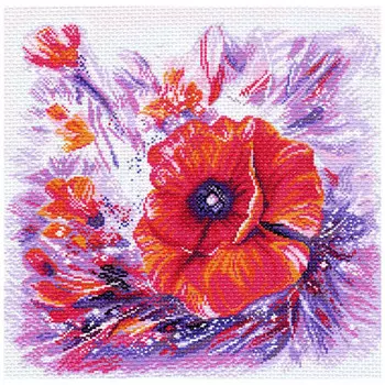 1367 Канва с рисунком Матренин посад 'Цветной круговорот' 41*41см