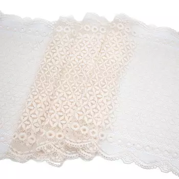 1375 Кружево эластичное 25см*10м, молочный