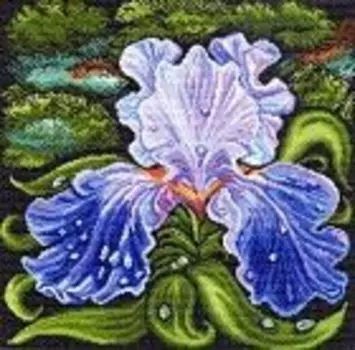 1380 Канва с рисунком 'Матренин посад' 'Сиреневый ирис', 41*41 см