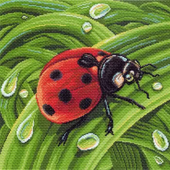 1383 Канва с рисунком Матренин посад 'Божья коровка'41*41см