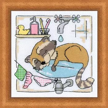 1386 Набор для вышивания Riolis 'Ванная комната', 15*15 см