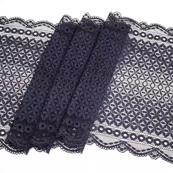 1388 Кружево эластичное 24,5см*10м, т.синий