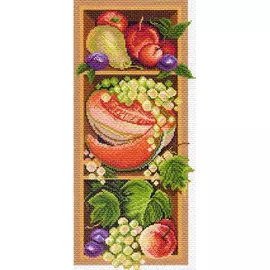 1393 Канва с рисунком 'Матренин посад' 'Полка с дарами осени', 24*47 см