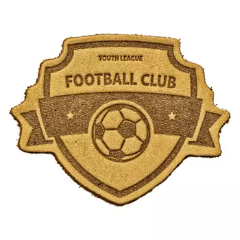 13 Термоаппликация из кожи Футбол 5*3,78см, 100% кожа (48 песочный)