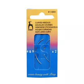 14001 Иглы изогнутые бисерные №4, 9, 2 шт PONY