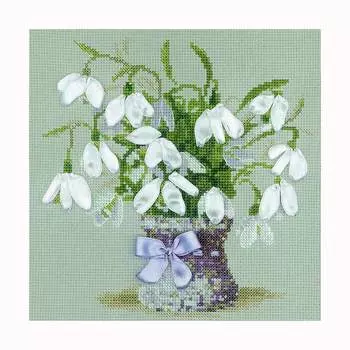 1403 Набор для вышивания Риолис 'Подснежники', 20*20 см