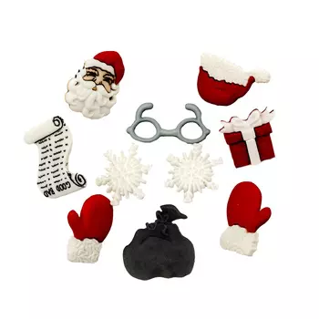 1426, Пуговицы-фигурки. В ожидании санты Dress