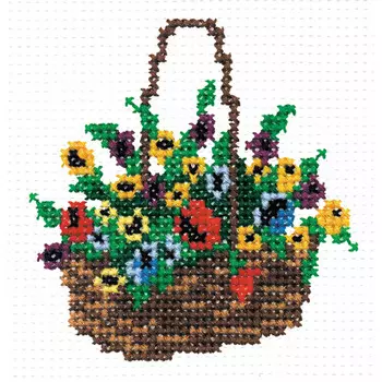 142 Набор для вышивания РС-Студия 'Корзина с цветами' 10*10 см
