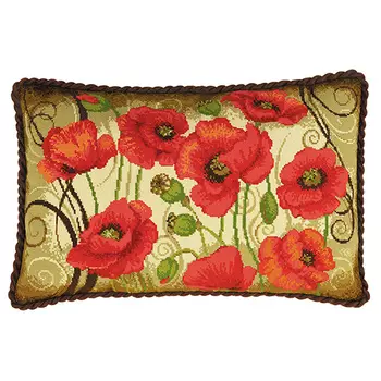 1433 Набор для вышивания Riolis подушка 'Восточные маки', 60*40 см