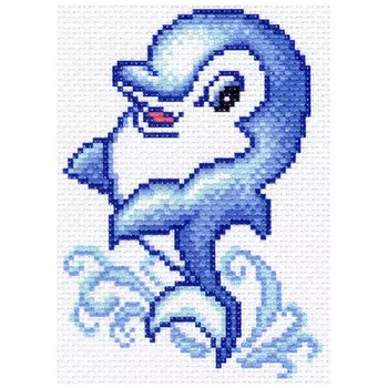 1452 Канва с рисунком Матренин посад 'Дельфинчик' 16*20 см (10*12 см)
