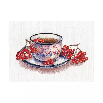 1452 Набор для вышивания ОВЕН 'Рябиновый чай' 12*21см