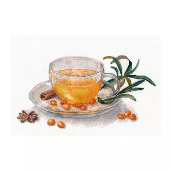1454 Набор для вышивания ОВЕН 'Облепиховый чай' 13*24см