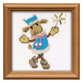 1460 Набор для вышивания бисером Риолис 'Овечка Снегурочка', 10*10 см