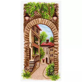 1499 Канва с рисунком Матренин посад 'По узким улочкам' 22*45 см (24*47 см)