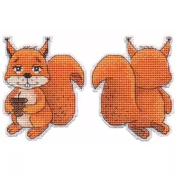 1503 Набор для вышивания ОВЕН 'Елочная игрушка. Белочка' 6,7*8,5 см