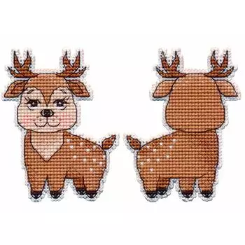 1504 Набор для вышивания ОВЕН 'Елочная игрушка. Олененок' 6,5*8,5 см