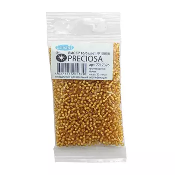 (15056) 331-19001-10/0 Бисер прозрачный с мелованным отверстием 10/0, круг.отв., 20гр Preciosa