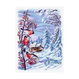 1508 Канва с рисунком 'Матренин посад' 'Русская зима', 37*49 см