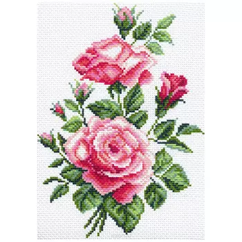 1525-1 Канва с рисунком Матренин посад 'Розочки' 16*23см (28*37см)
