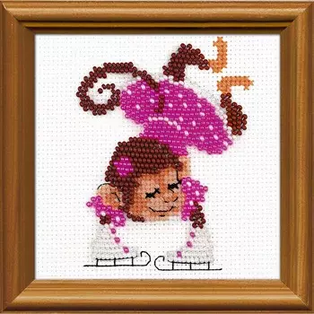 1526 Набор для вышивания Riolis 'Фигуристка', 10*10 см