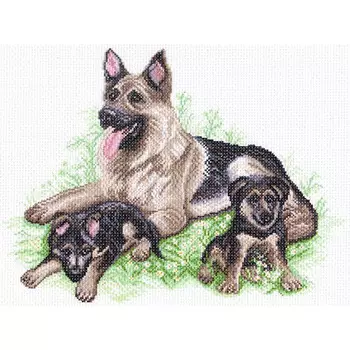 1548 Канва с рисунком Матренин посад 'Первая прогулка' 28*38см (37*49см)